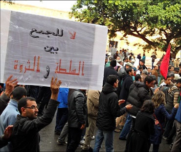 جانب من مسيرة 20 فبراير في الرباط التي طالبت بإصلاحات سياسية