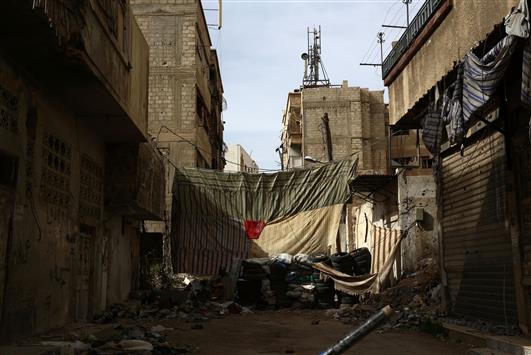 شارع في حي القابون في ريف دمشق امس الاول (ا ف ب)