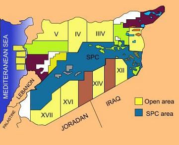 خريطة سوريا النفطية