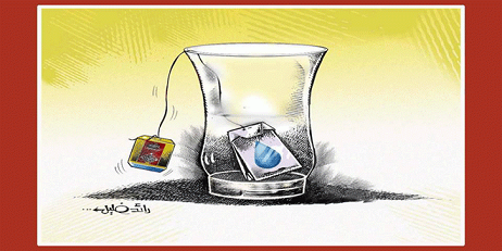 قطرة الماء لرائد خليل تفوز في مسابقة دولية للكاريكاتير