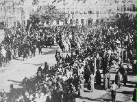 موكب غليوم الثاني أمام مبنى بلدية دمشق عام 1898