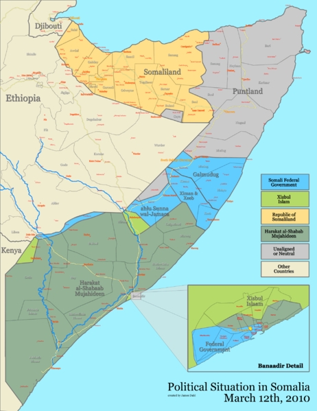 خارطة الوضع السياسي في الصومال