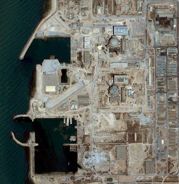صورة جوية لمفاعل بوشهر النووي الإيراني