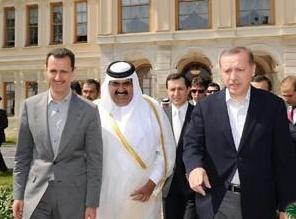 لقاء القادة في القمة الثلاثية السورية-القطرية-التركية في دمشق