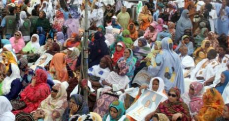 من تظاهرات مؤيدة للرئيس الموريتاني الشهر الماضي (أ ف ب) 