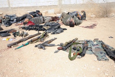 إيقاع 20 إرهابيا قتلى والقبض على آخرين مما يسمى جيش الإسلام في كمين محكم بمنطقة عدرا الصناعية