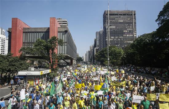 جانب من التظاهرة في ساو باولو( ا ف ب)