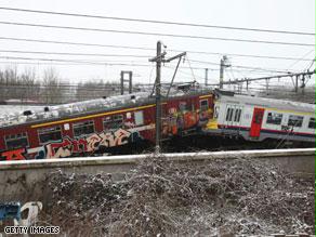 صورة من الإرشيف لحادث قطار بلجيكا